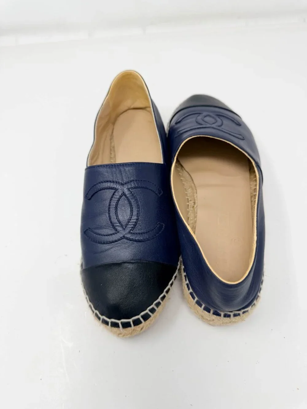 Chanel Leather Espadrilles - Navy & Black